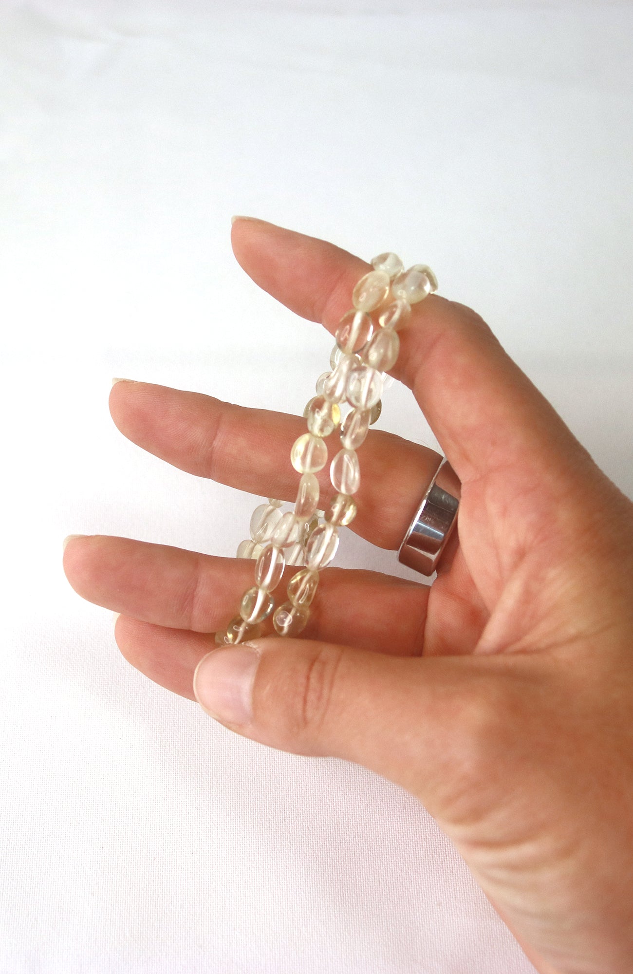 Lemon Quartz Nugget Bead Bracelet 302